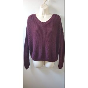 Women's maroon knit sweater
